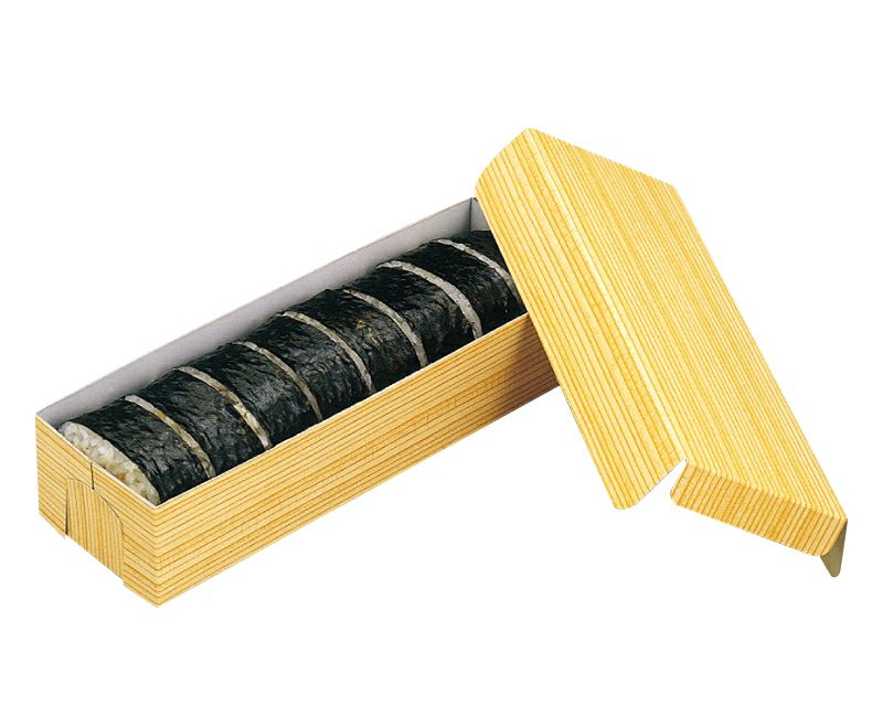 折箱（寿司用）太巻折柾目／黒・朱　折